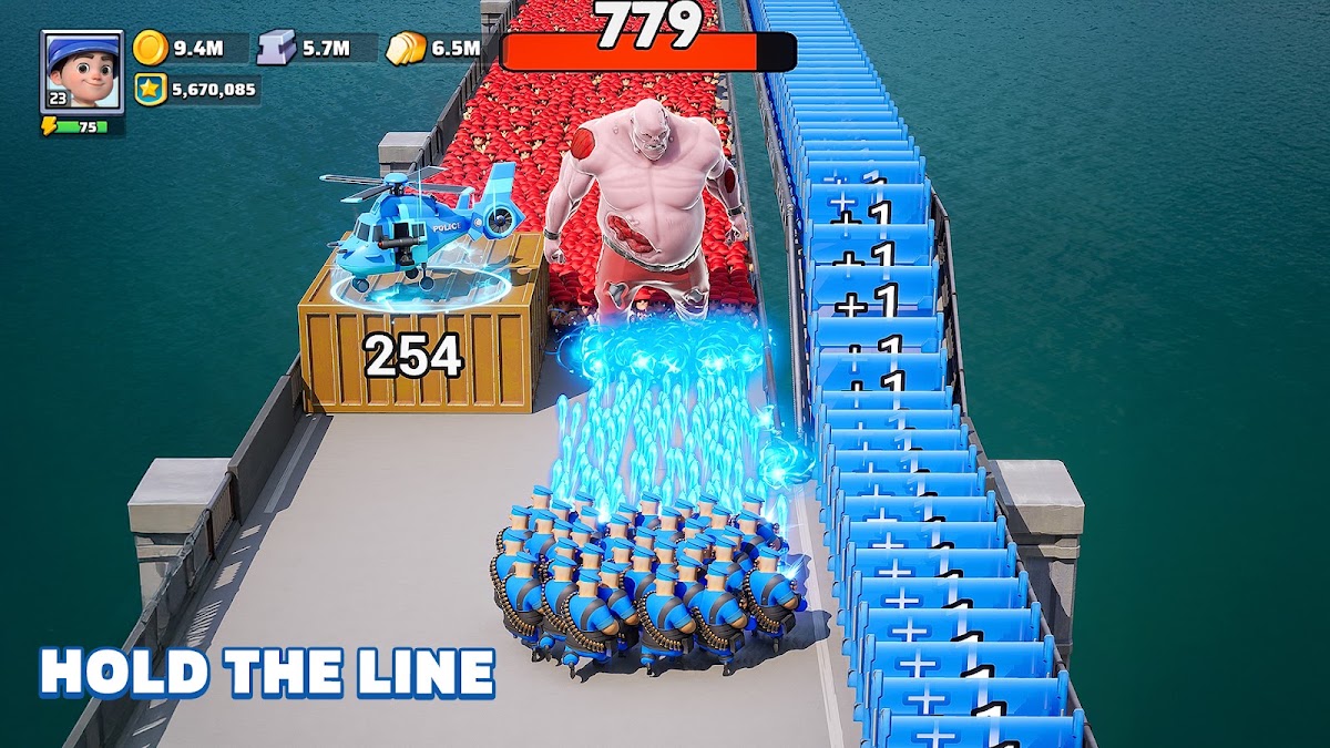 Official Last War store screenshot showing a large enemy confronting an upgraded squad
